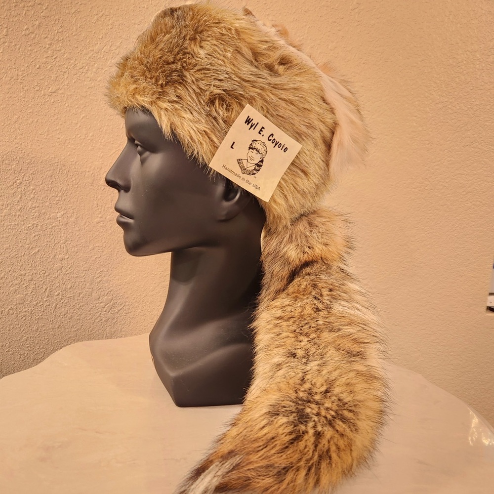 Coyote head fur hat